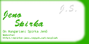 jeno spirka business card